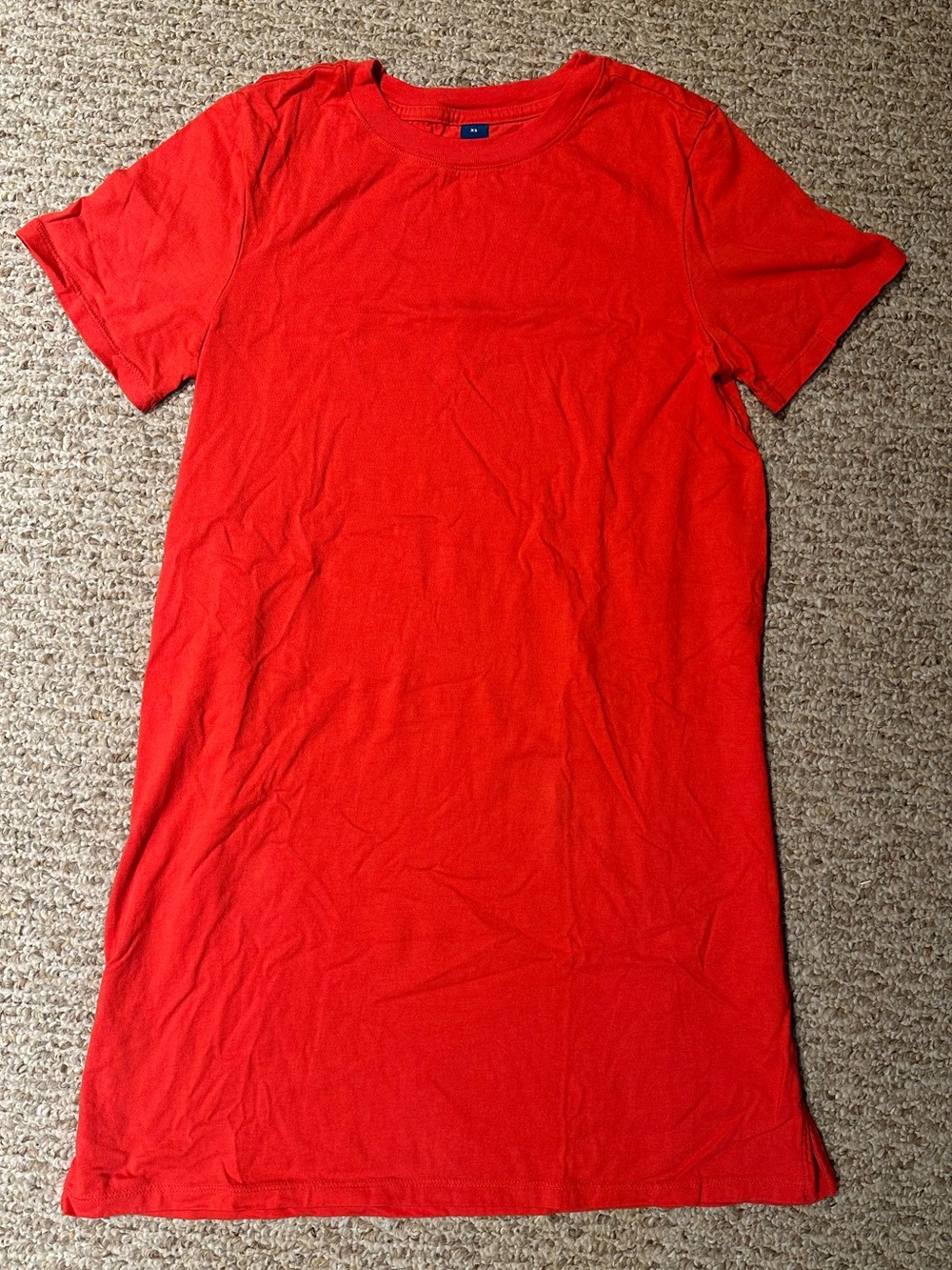 Classic Red Crewneck Tee Dress